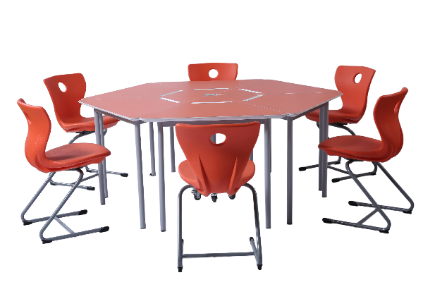 Hexagon Student Table for Smart Classrooms 
