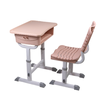 KD Steel-Plastic Octagonal Pipe Desk and Chair Set (Stackable)