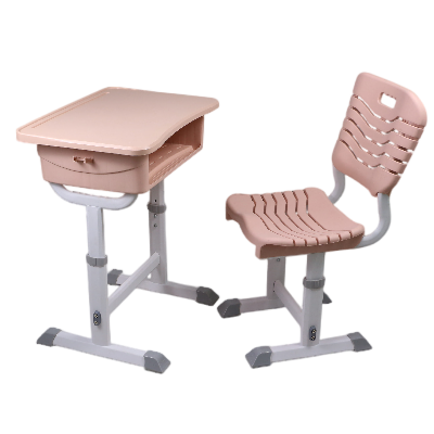 KD Steel-Plastic Octagonal Pipe Desk and Chair Set (Stackable)