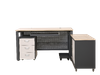  L-Shaped Executive Desk with File Cabinet