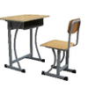 Standard C-Shaped School Desk and Chair